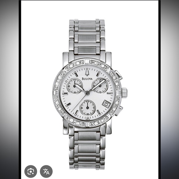 Bulova Silver Diamond Chronograph Watch - Picture 2 of 9